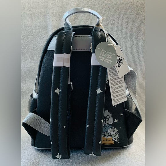 SALE - Loungefly Disney Parks Star Wars Grogu Mandalorian Glow In Dark Backpack - Picture 4 of 14